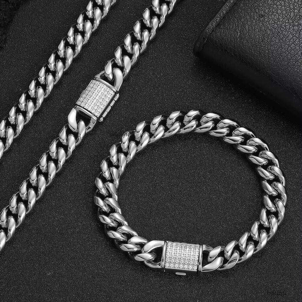 NUOYA Wholesale Custom Stainless Steel High Polish Curb Chain Cuban Link Bracelet Women