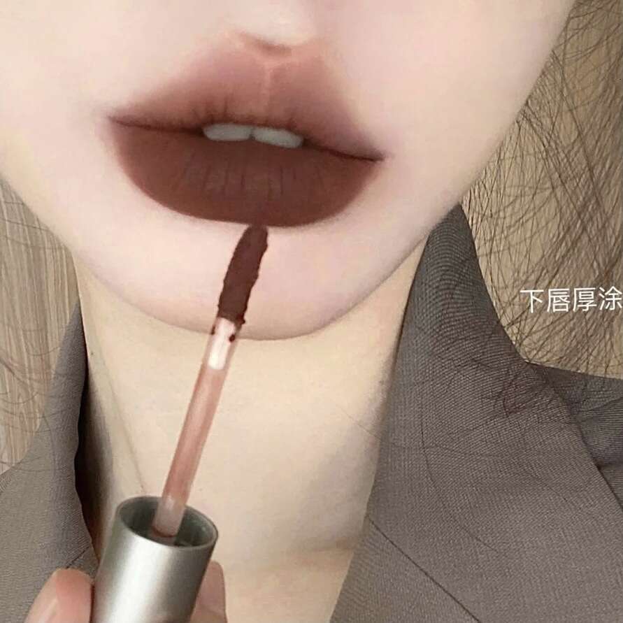 DIXI Small Silver Tube Glaze Velvet Matte Lip Mud Long-lasting Color Whitening Not Easy To Stick Cup Lipstick Makeup Free shipping