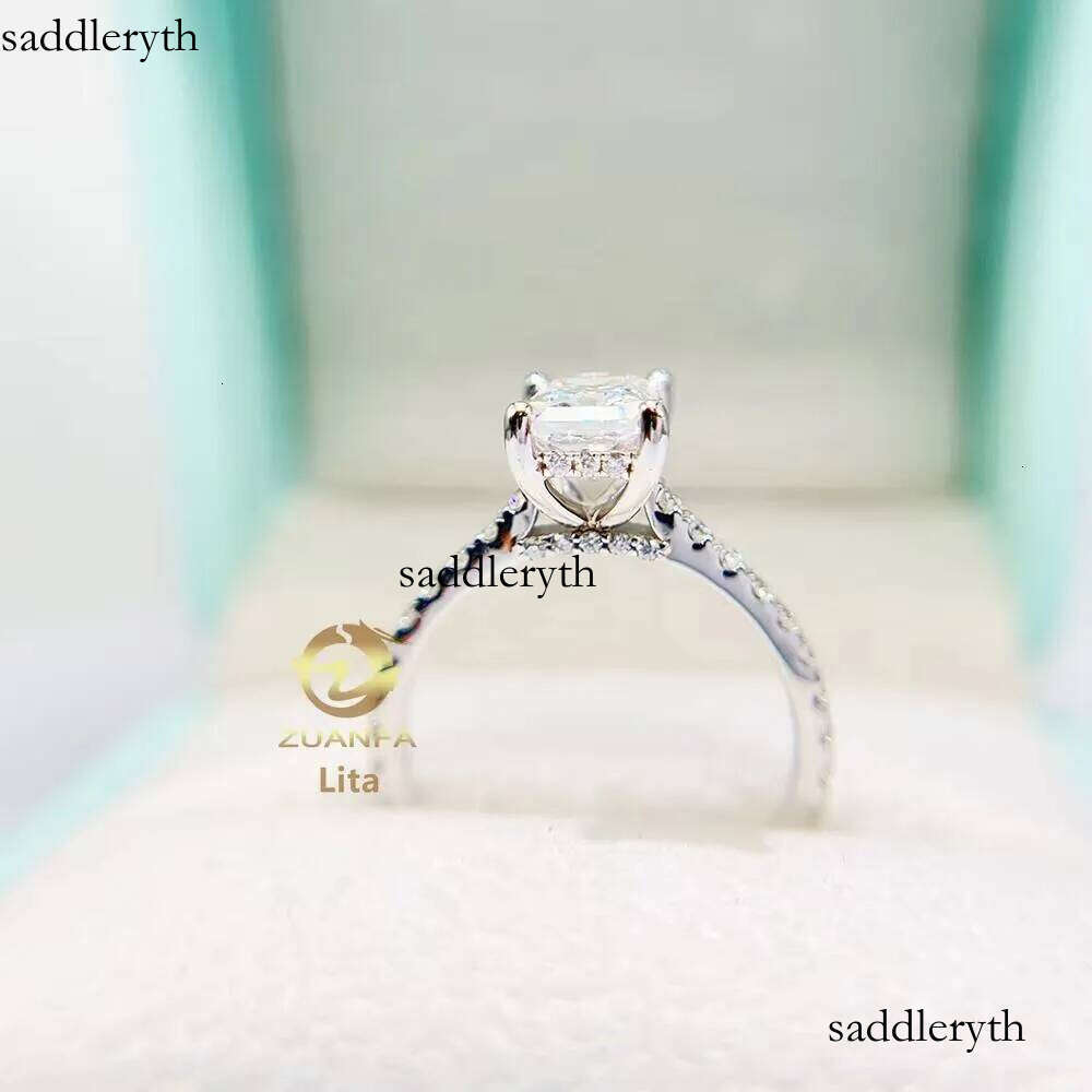 Pass Tester Top Quality GRA 2ct Radiant Cut 14k Gold Vvs1 Moissanite Dia Engagement Ring 6f c9