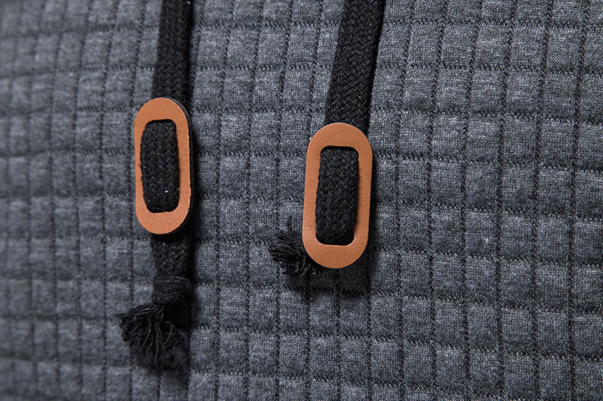 Mens Hoodies Pullover Casaul Long Sleeve Drawstring Waffle Knit Hooded Sweatshirt with Kanga Pocket