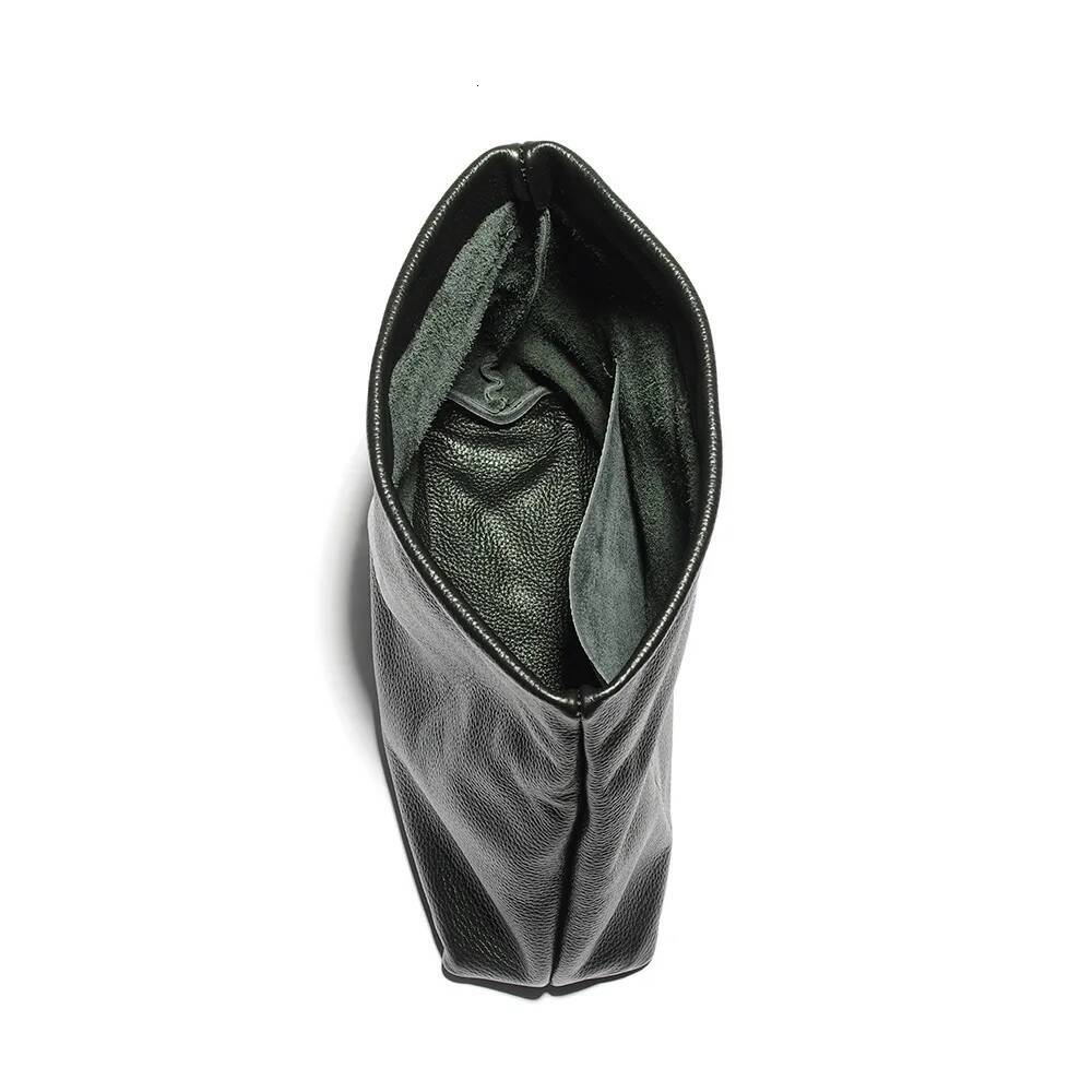Black personality lazy casual clutch leather soft bag Phone Women High Quality Laptop Bag Genuine Leather
