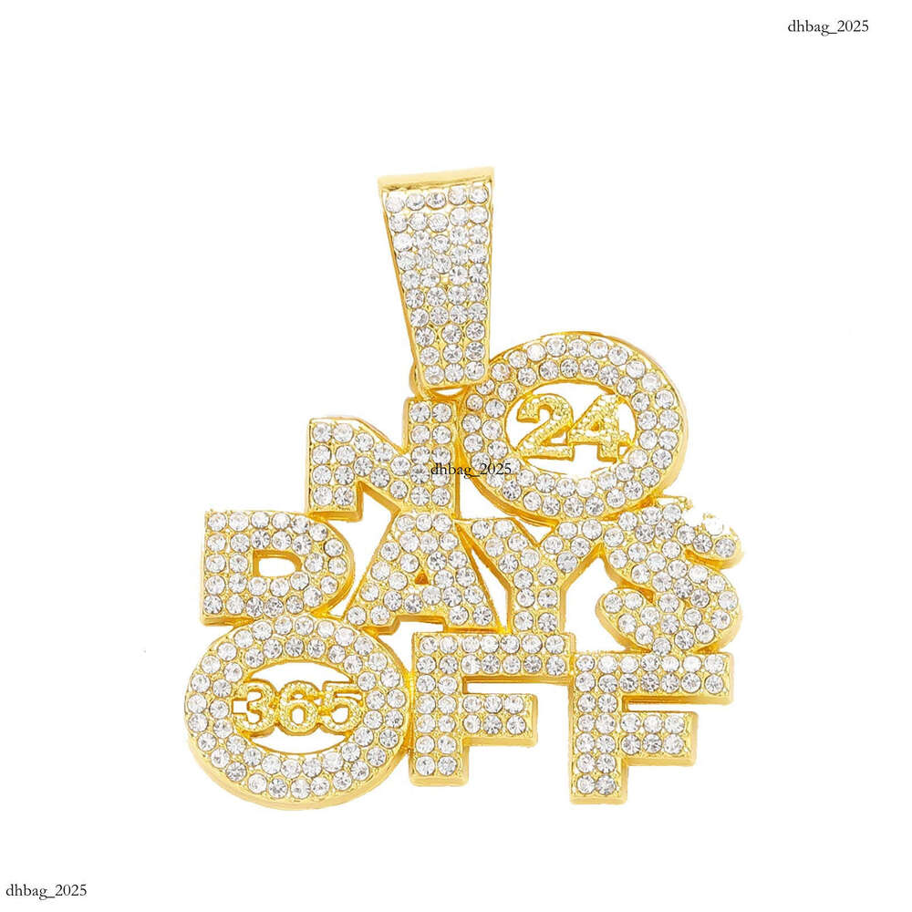 Ins Style Hip-Hop Necklace Pendant Exaggerated Cool Alloy Inlaid Dia English Letter Cuban Chain