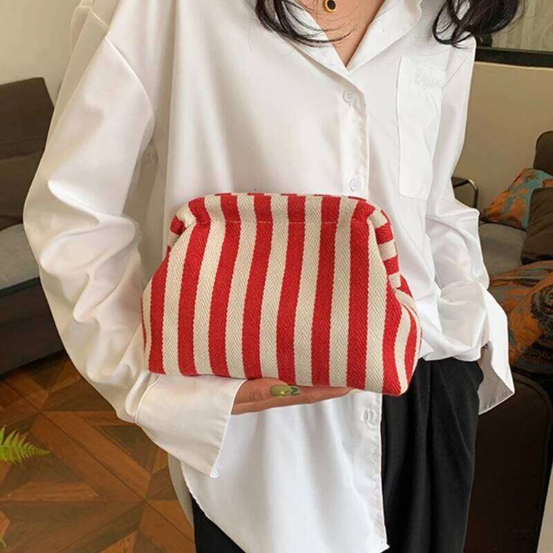 Summer Woven Crochet Purses for Women Beach Clutch Handbags Dumpling Hobo Casual Colorblock Bag Ladies Ruched Cloud Purse bag