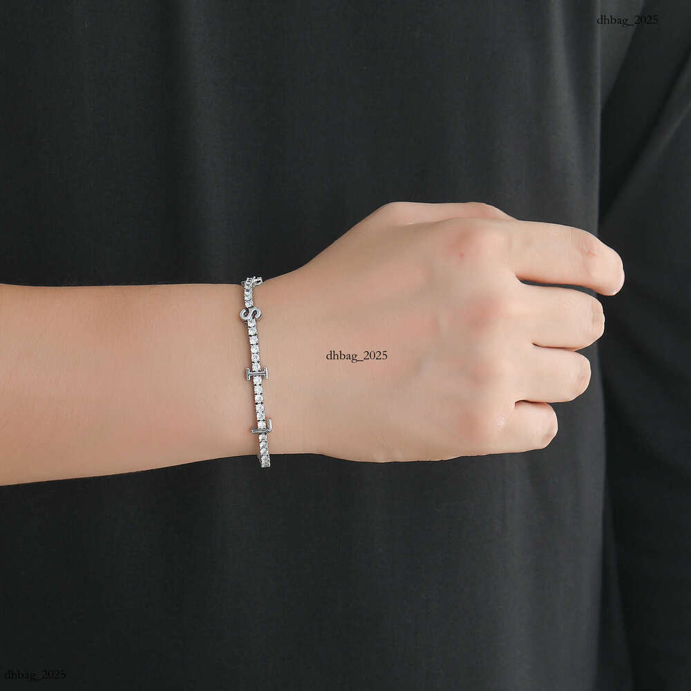 3MM Tennis Chain Private 26 English Letter Personalized DIY Trendy Hip Hop Bracelet