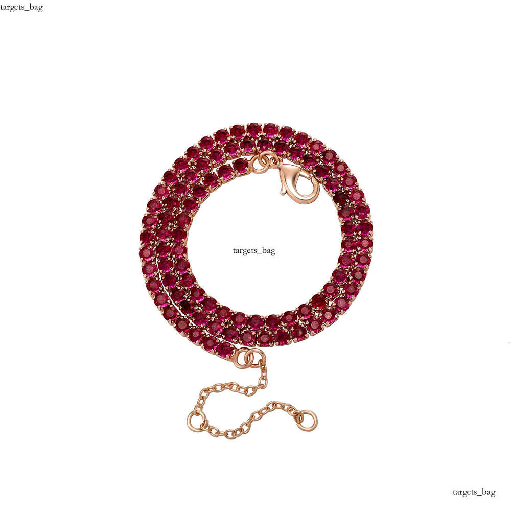New Colorful Tennis Chain Hip-Hop Full Dia Necklace Spring Clasp Jewelry