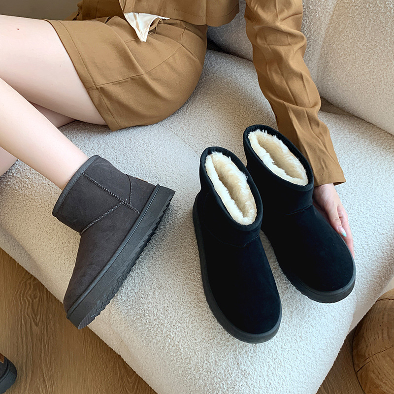 Free delivery designer woman boots Snow boots with fleece short boots anti slip wear resistant and warm