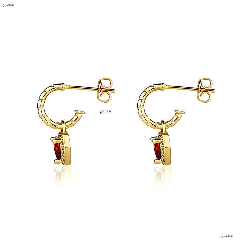 INS New Heart-Shaped Colorful Zircon Simple Fashion Women's Earrings