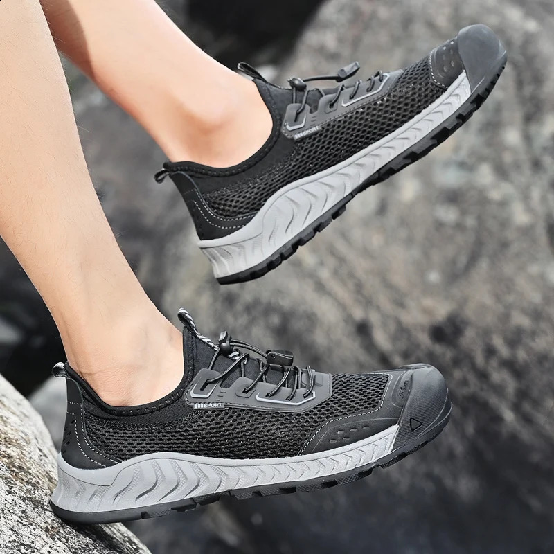 Summer Waterproof Mens Hiking Shoes Camping Running Jogging Shoes Breathable Sports Training Shoes Womens Sneakers. 250805