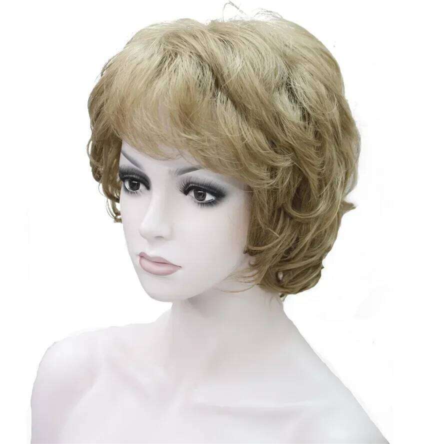 StrongBeauty Women's Wigs Black/Brown Natural Short Curly Hair Synthetic Full Wig 18 Color