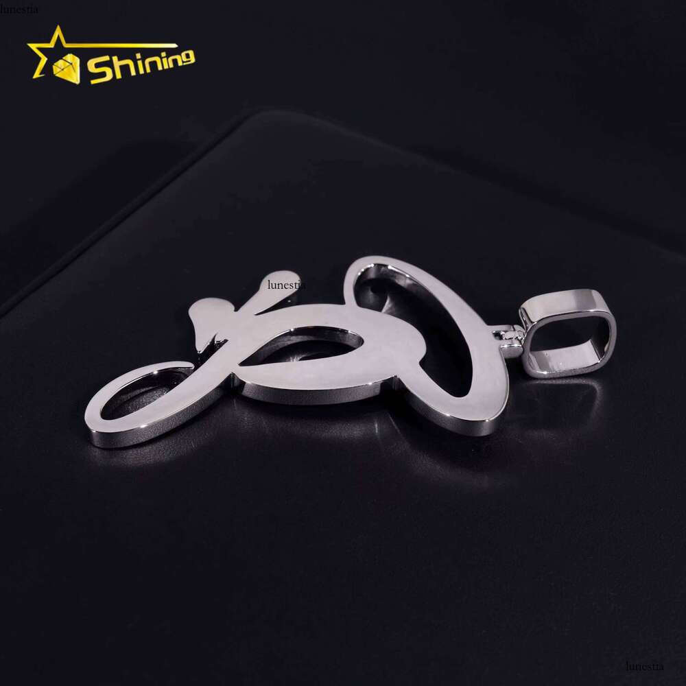 Fine Jewelry Hip Hop Custom Made Fancy Shape High Quality Solid Plain Sier Pendant for Tennis Chain