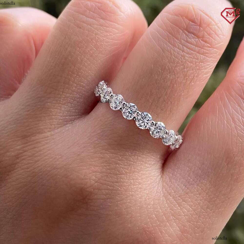 4mm round with eternal pointed setting and 14k white gold electroplated silica ring