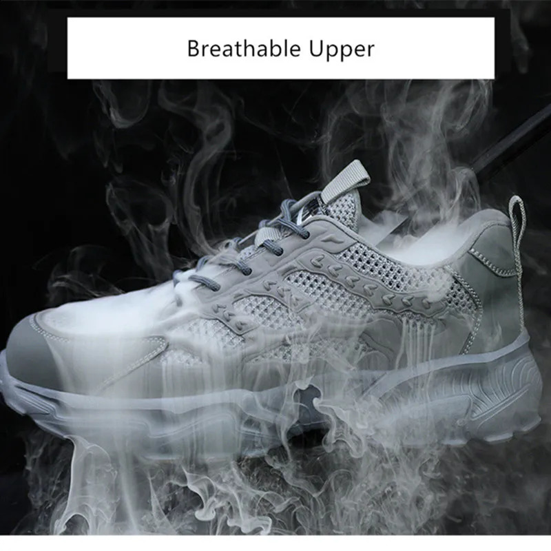 summer safety sneakers white safety work shoes for men work breathable shoes comfortable woman safety shoes plastic toe cap boot 250805