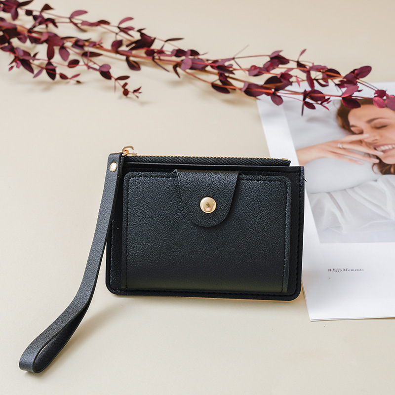 2025 New Women's Wallet Multi-card Slot Coin Purse Portable Wrist Luxury Bag Strap Ins Korean Version Student Small Wallet Money Clip