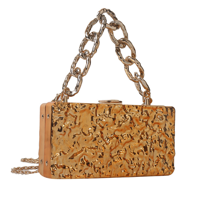 Exquisite Chain Handheld Acrylic Bag New Luxury Bag 2025 Designer Bag Fashion Ice Crack Pattern Personalized Handbag Crossbody Box Bag