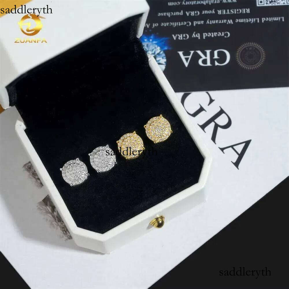 Iced Out Jewelry Fashion Hip Hop Style VVS Moissanite Sterling Sier Dia Stud Earrings 0b 11