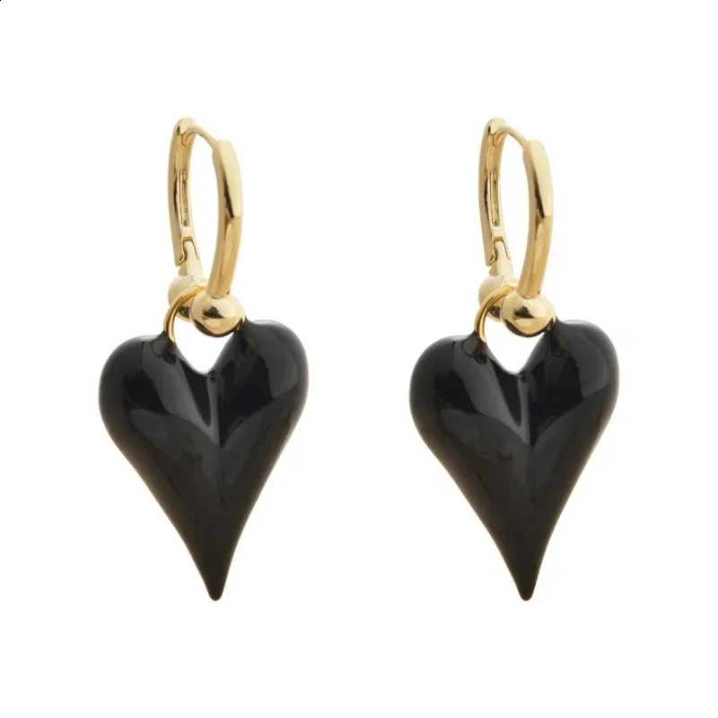 Fashion Jewelry Temperament Enamel Heart Dangle Earrings For Girl Women Gifts Pretty n Ear Accessories 250805