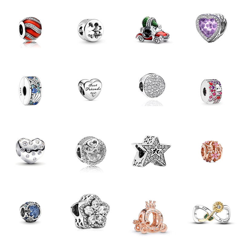 Designer Charm Silver S925 Ocean Shell Starfish Letter Earth Vintage Car Jewelry DIY Hanging Beads Free Shipping