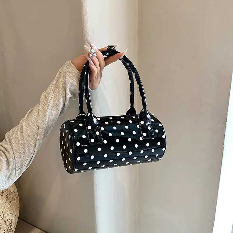 Crossbody Bag for Women Barrel Shape Mini Top Handle Purse PU Leather Polka Dot Cute Handbag with Adjustable Strap for Daily Use Z250809