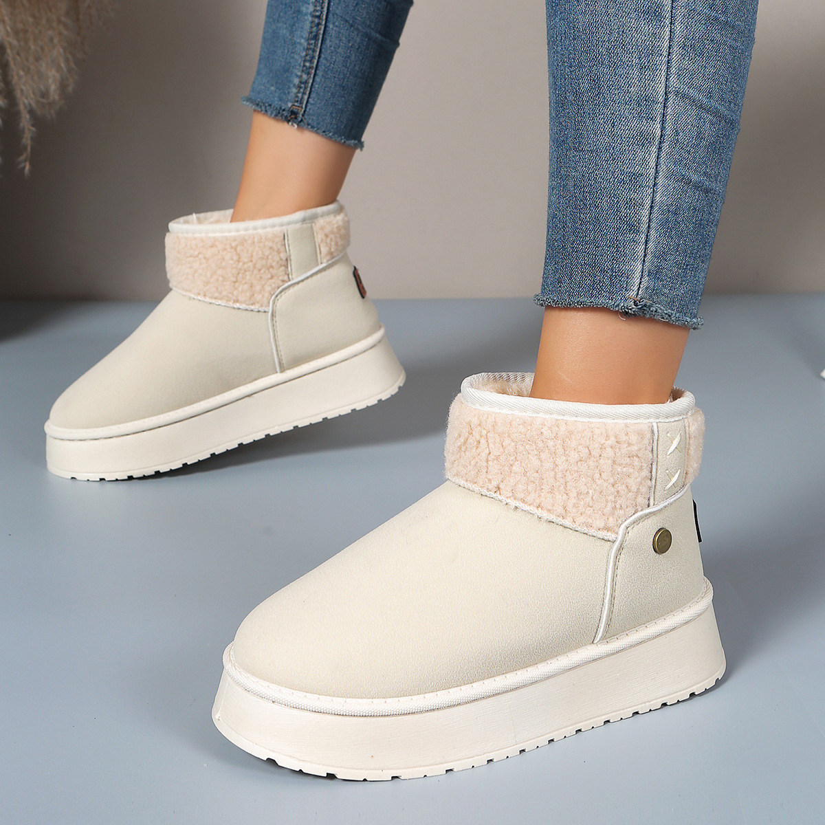 new Free delivery designer woman boots Thick and warm cotton boots workwear boots outdoor non slip cotton shoes