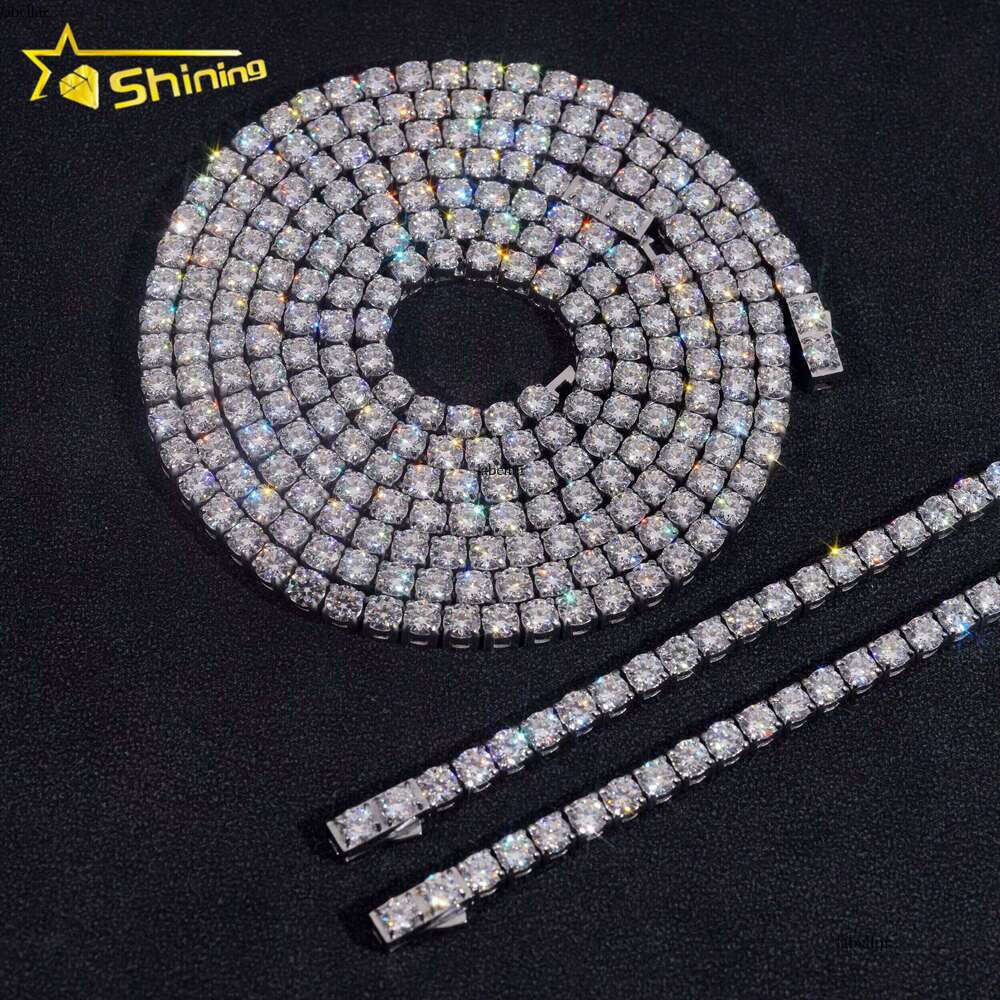 Popular Fashion Style Tested With 316L Stainless Steel Hip-Hop 5Mm Silica Tennis Chain