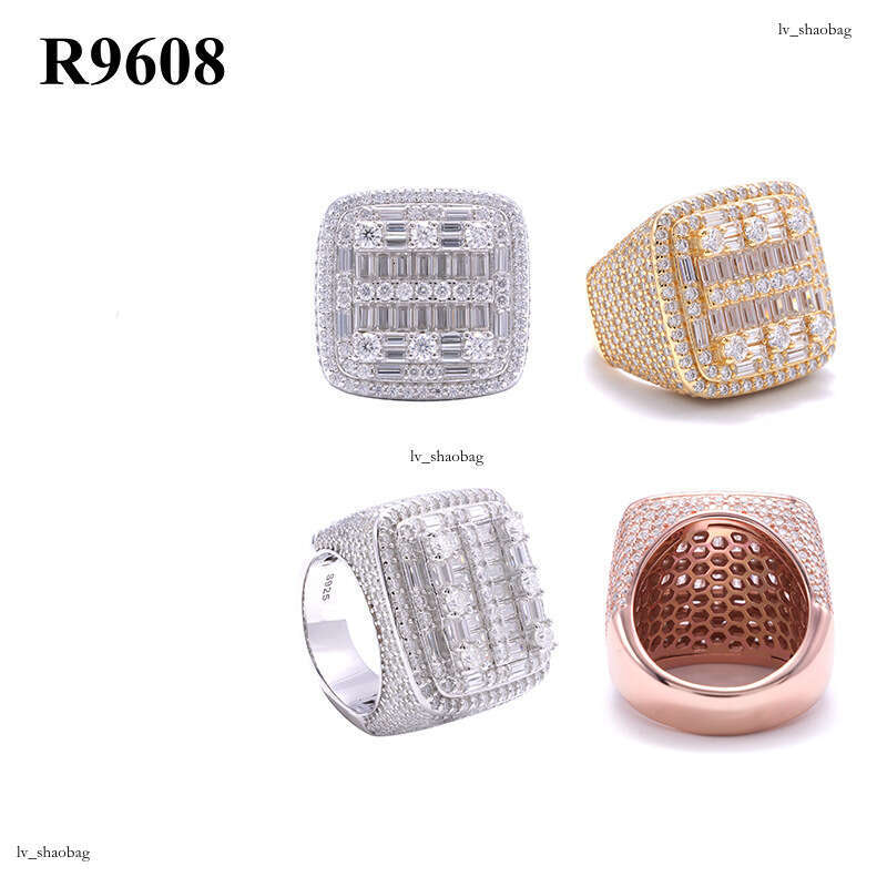 ICED OUT New Silver Irregular Moissanite Unisex Hip-Hop Hot-Selling Ring