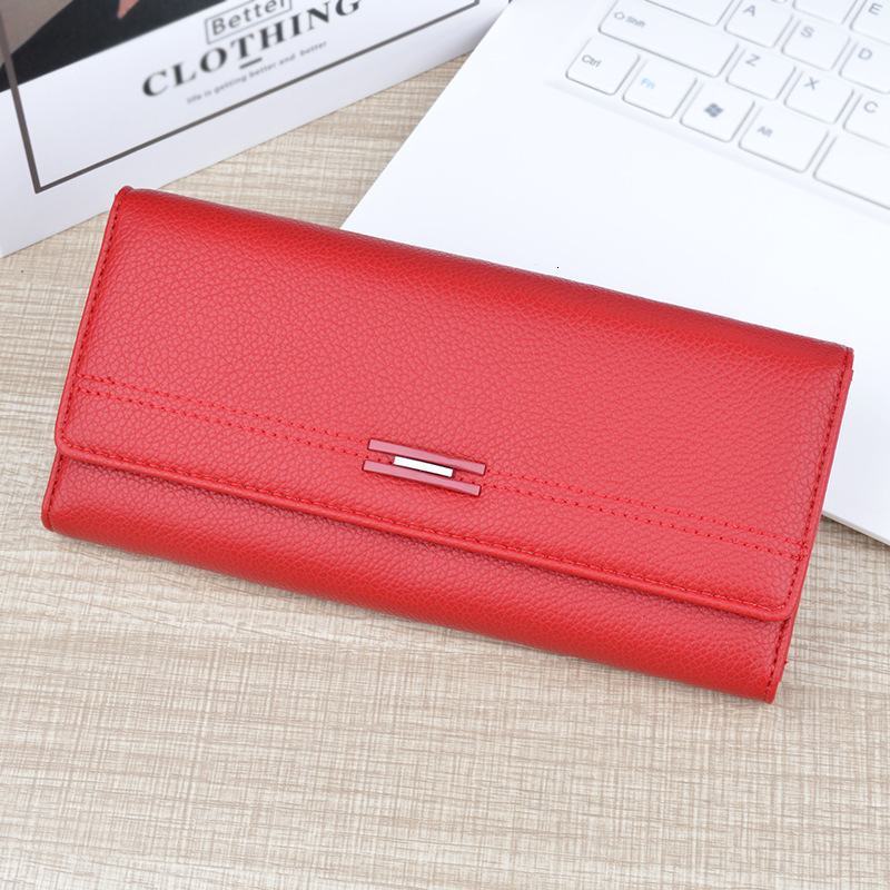 Women's Wallet Long Style Multi-card Slot Card Holder Soft Leather Simple Fashion Large Capacity Off Designer Bag Luxury Bag Stack Clutch