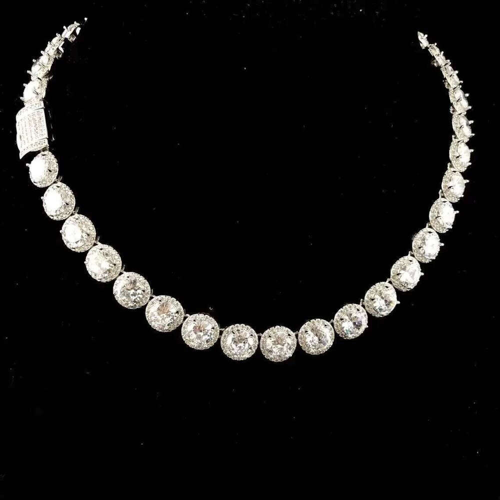 Master Rocks Jewelry Sterling Sier Iced Out 8mm VVS Moissanite Tennis Chain Necklace