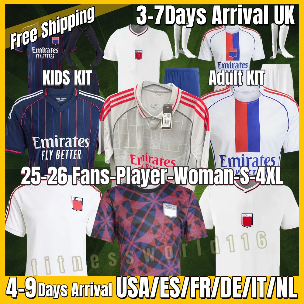 xxxl 4xl 24 25 26 MIKAUTADZE Lyonnais 75th years anniversary Maillot de foot BENRAHMA LyONs Soccer JerseyS OL FOFANA football shirts CHERKI CAQUERET kids Away S-4XL