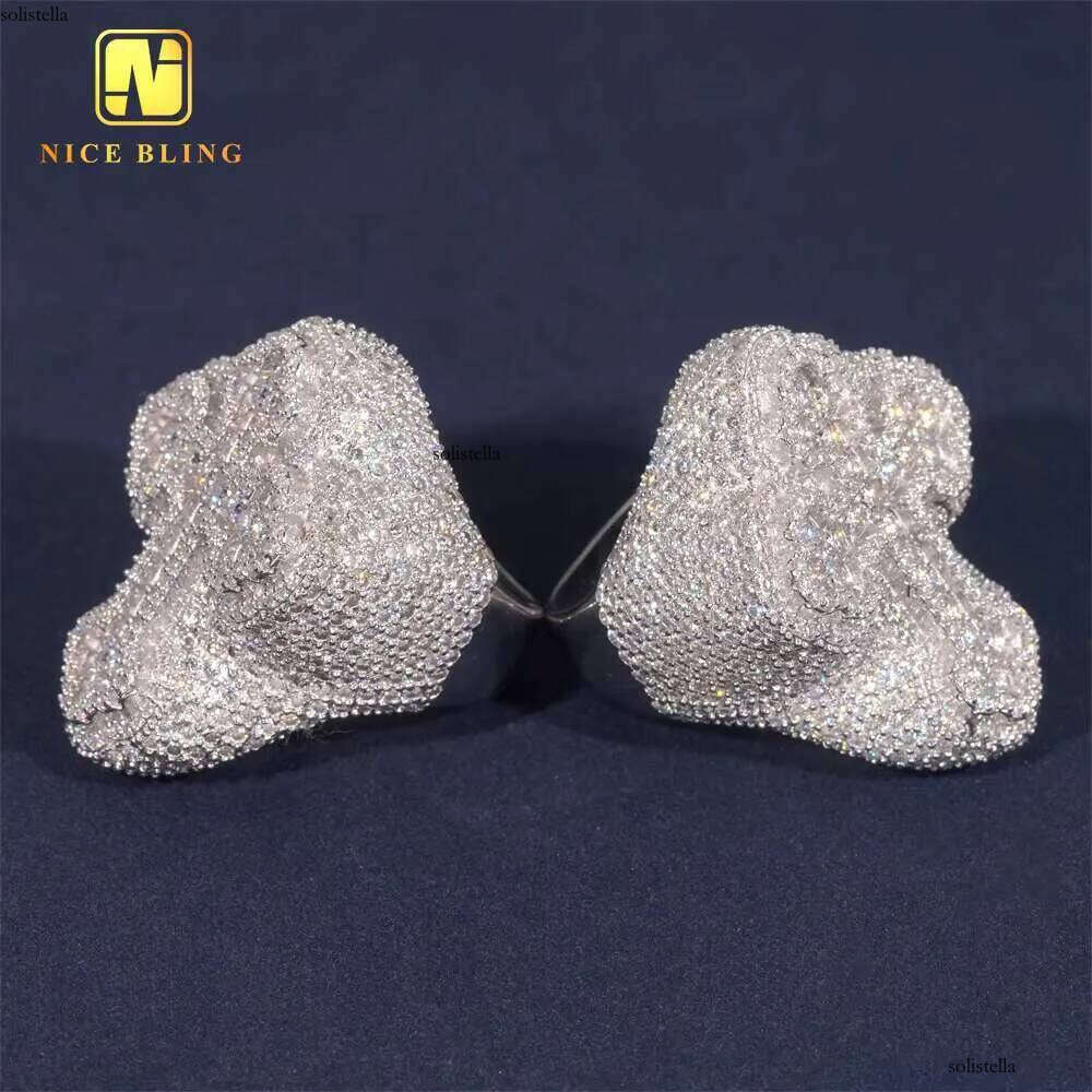 New Arrival Hip Hop Jewelry Fashion Sier Dia Men Iced Out Cross Moissanite Engagement Ring