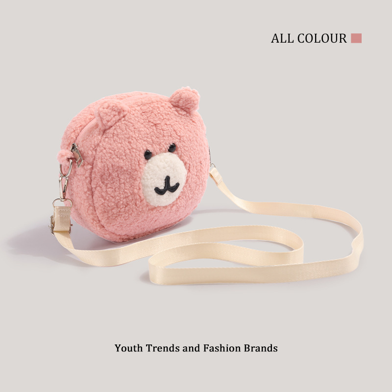 Cute Jiyi Bear Small Women New Autumn Winter Crossbody Bag Lamb Plush Doll for Girls ddmymoon