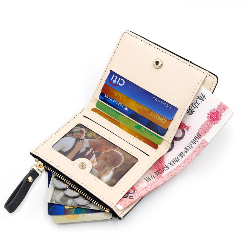 Small Wallet For Women, High-end Feel, Small Foldable Wallet, Short Plaid Luxury Bag Color-block Simple Coin Purse, Clutch Bag, Cross-border