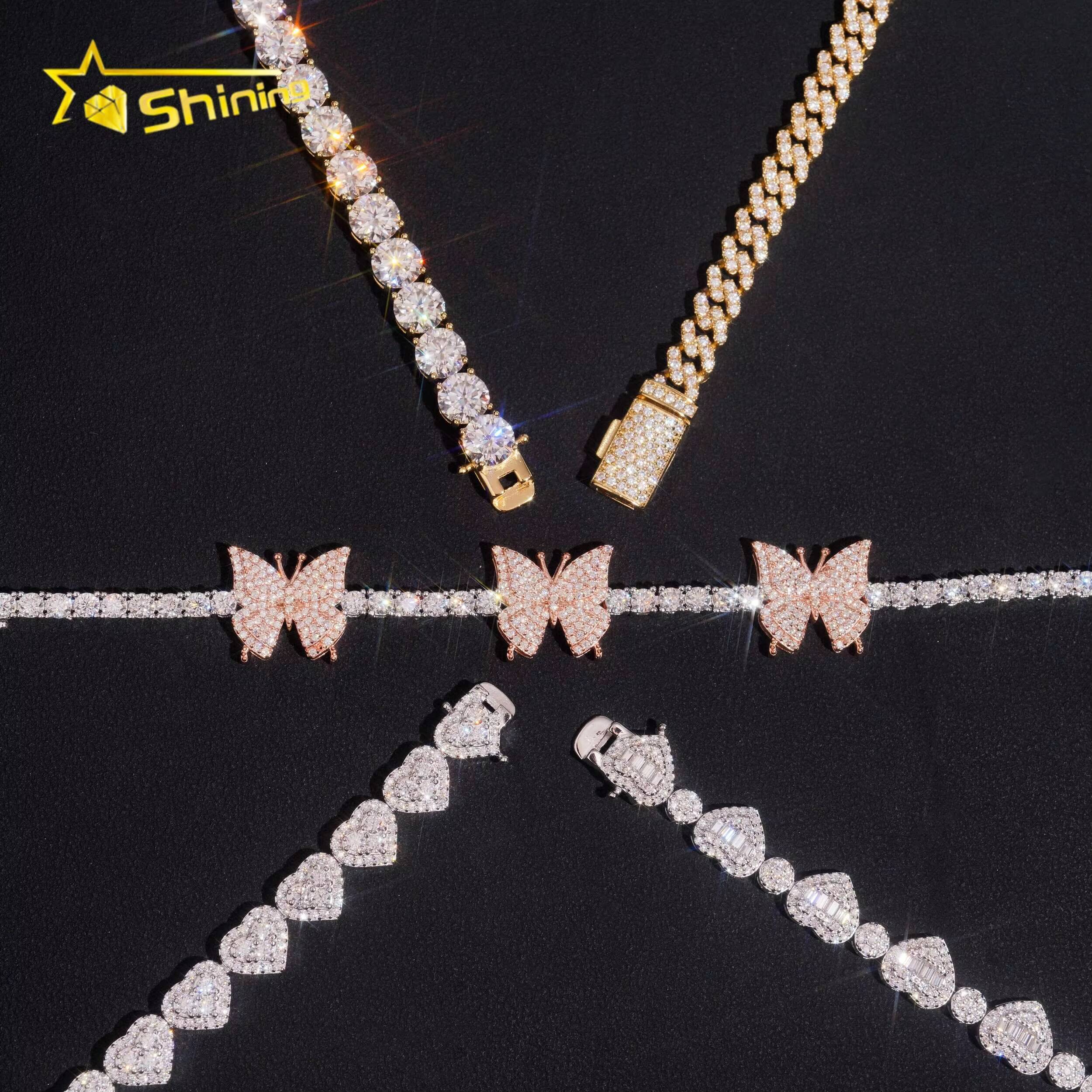 Wholesale Sterling Silver 925 Moissanite Pass Diamond Test Bracelets Hip Hop Mens Jewelry Iced Out Moissanite Cuban Link