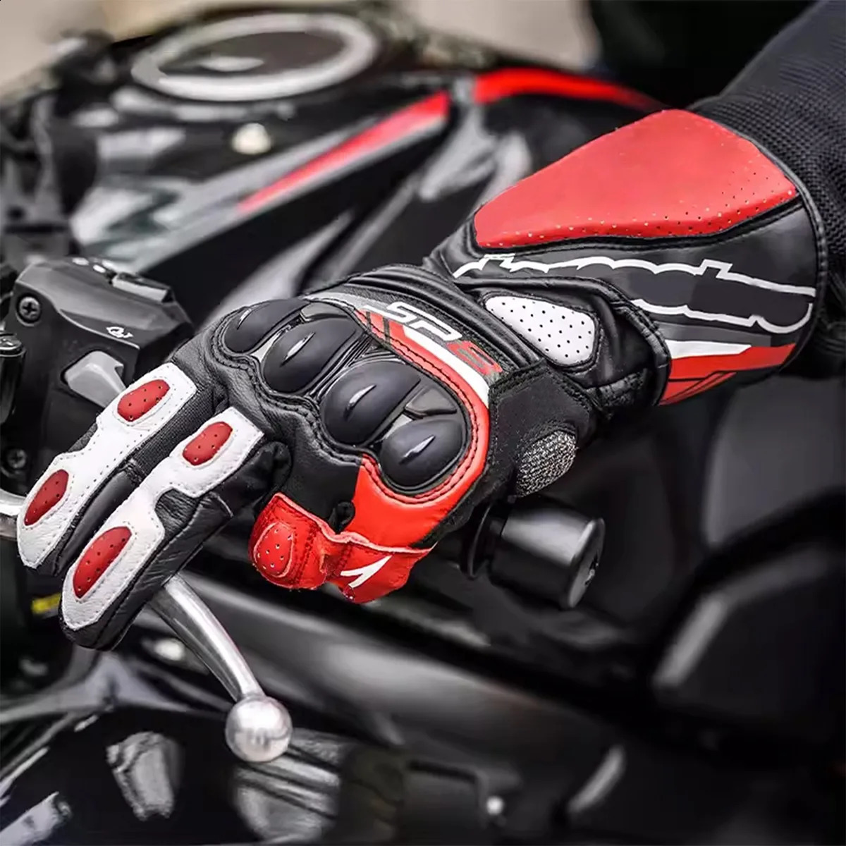 SP8 V3 Motorcycle Gloves Men Leather Motorbike Racing Gloves Anti Drop Wear-Resistant Full Finger Sheepskin Moto Gloves 250806