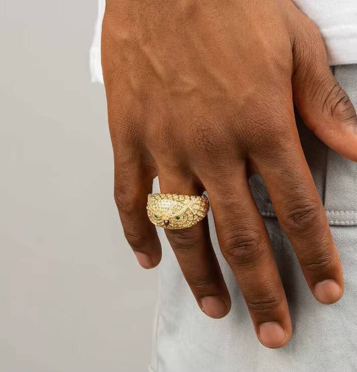 Custom Design hip hop iced out real silver 925 sterling mens Fine Jewelry moissanite diamond Rings for men