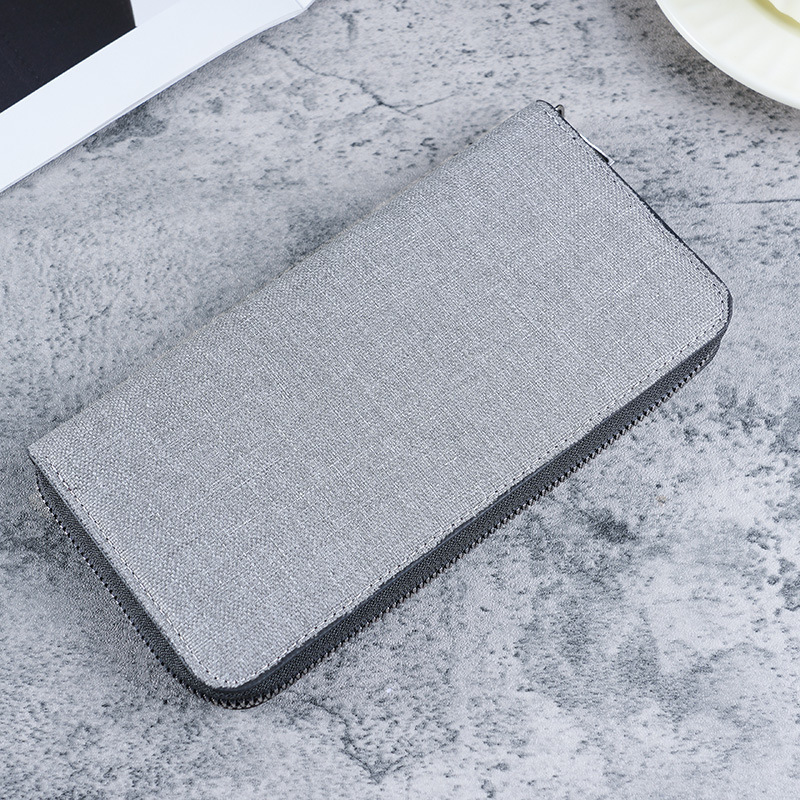 New Men's Long Zipper Wallet Large Capacity Multi-card Slot Luxury Bag Business Canvas Clutch Wallet