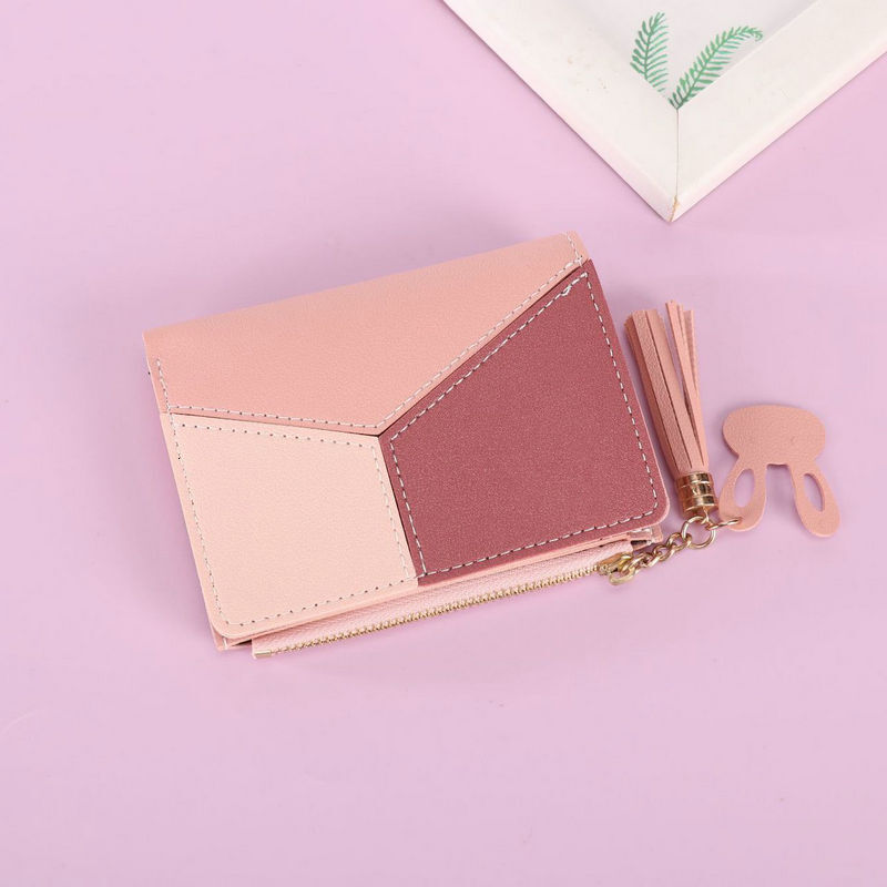 Women's Wallet Short Style High-end Luxury Bag Fashion Money Clip Patchwork Color Student Women's Card Holder Coin Purse Women's Wallet