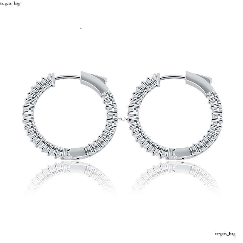Round Women's with Zircon Inlay Real Gold Plated Shiny Earrings