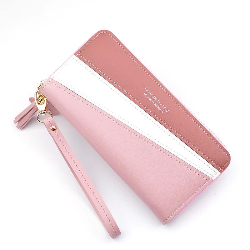 New Women's Wallet Long Zipper Clutch Purse Korean Luxury Bag Style Designer Bag Color Block Large Capacity Coin And Phone Bag
