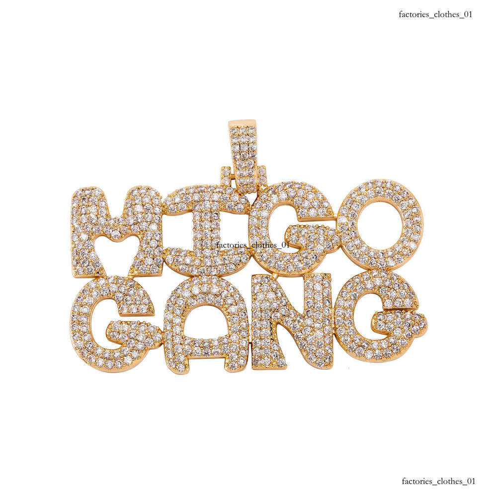 Hip Hop Street English Letter Splicing Personality Full Dia Pendant Unisex Trendy Necklace