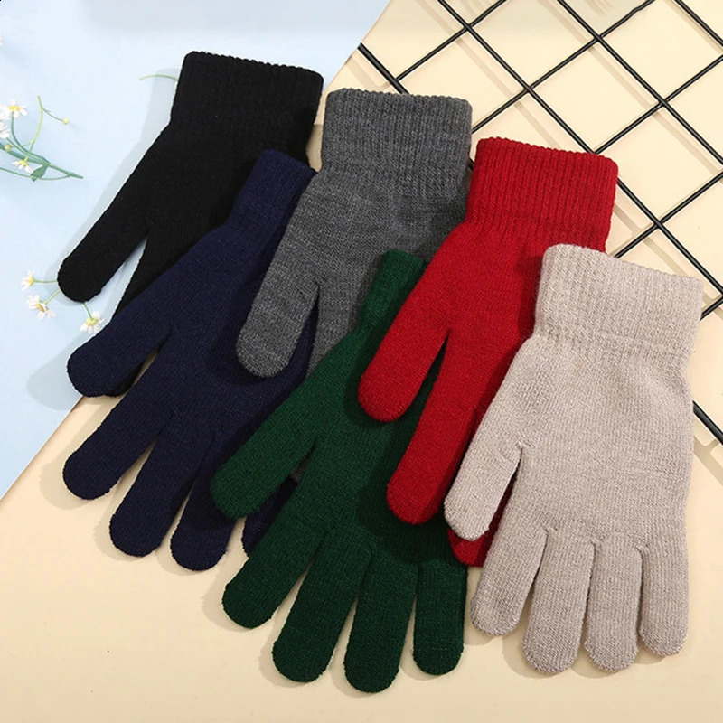 Autumn And Winter Women Pure Color Knitting Gloves Fashion Simple Youth Students Outdoor Cycling Warm Mittens Wholesale 250807