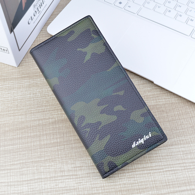 New Men's Wallet Long Wallet Fashion Luxury Bag Camouflage Multi-card Slot Wallet Large Capacity Soft Designer Bag Leather Wallet Suit Bag