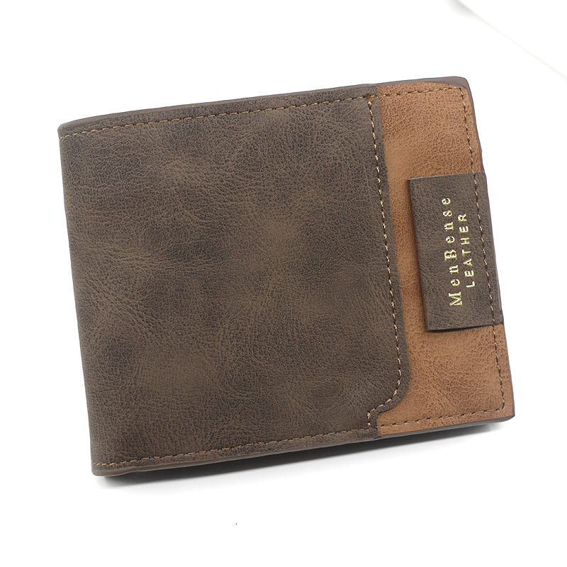 Menbense New Men's Short Wallet Matte Gold Stamping Print 70% Off Loose-leaf Men's Luxury Bag Short Wallet