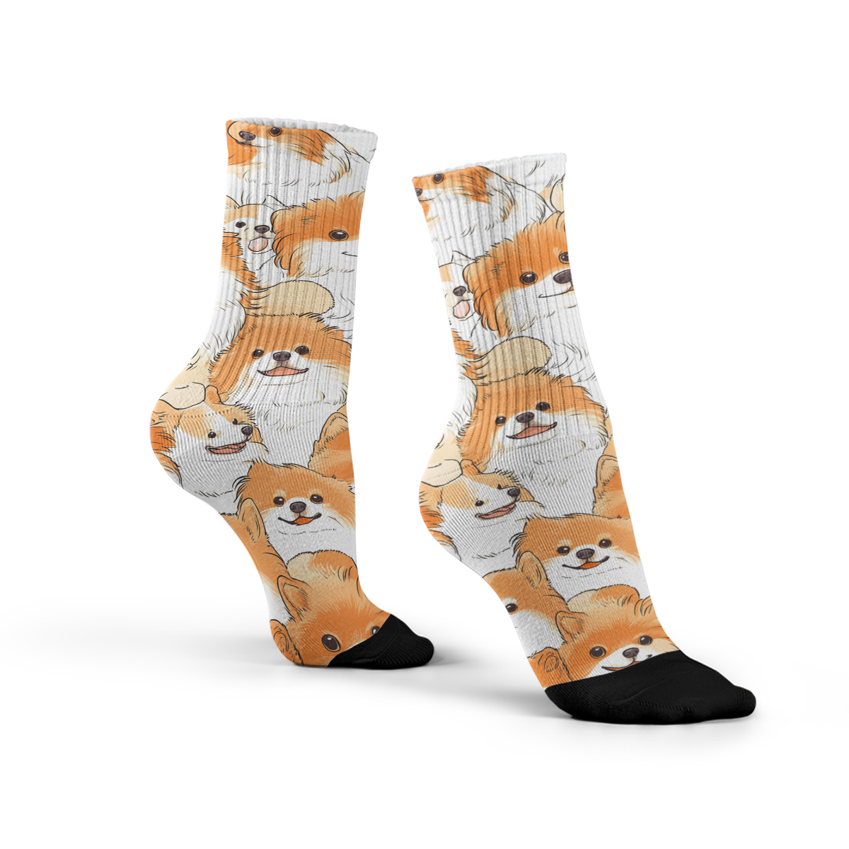 Cute Pomeranian Collage Unisex Tube Designer Socks C138