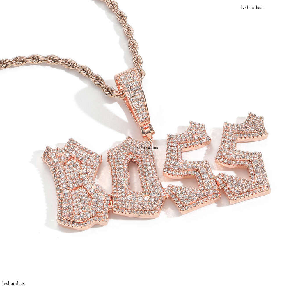 Meisa New Hip-Hop Irregular Splicing Cursive Letter Necklace Creative DIY Personalized Trendy Pendant