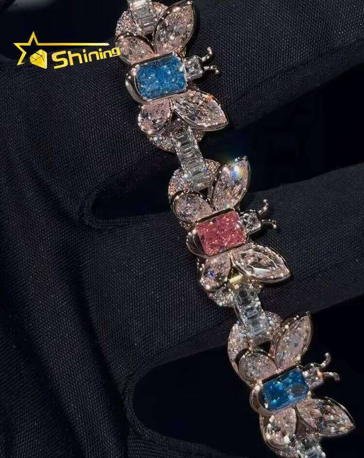 Iced Out Custom Multi-Colored Simulated Gemstones Butterfly Set Ring Bracelet Earrings Pendant Necklace Fashion Jewelry