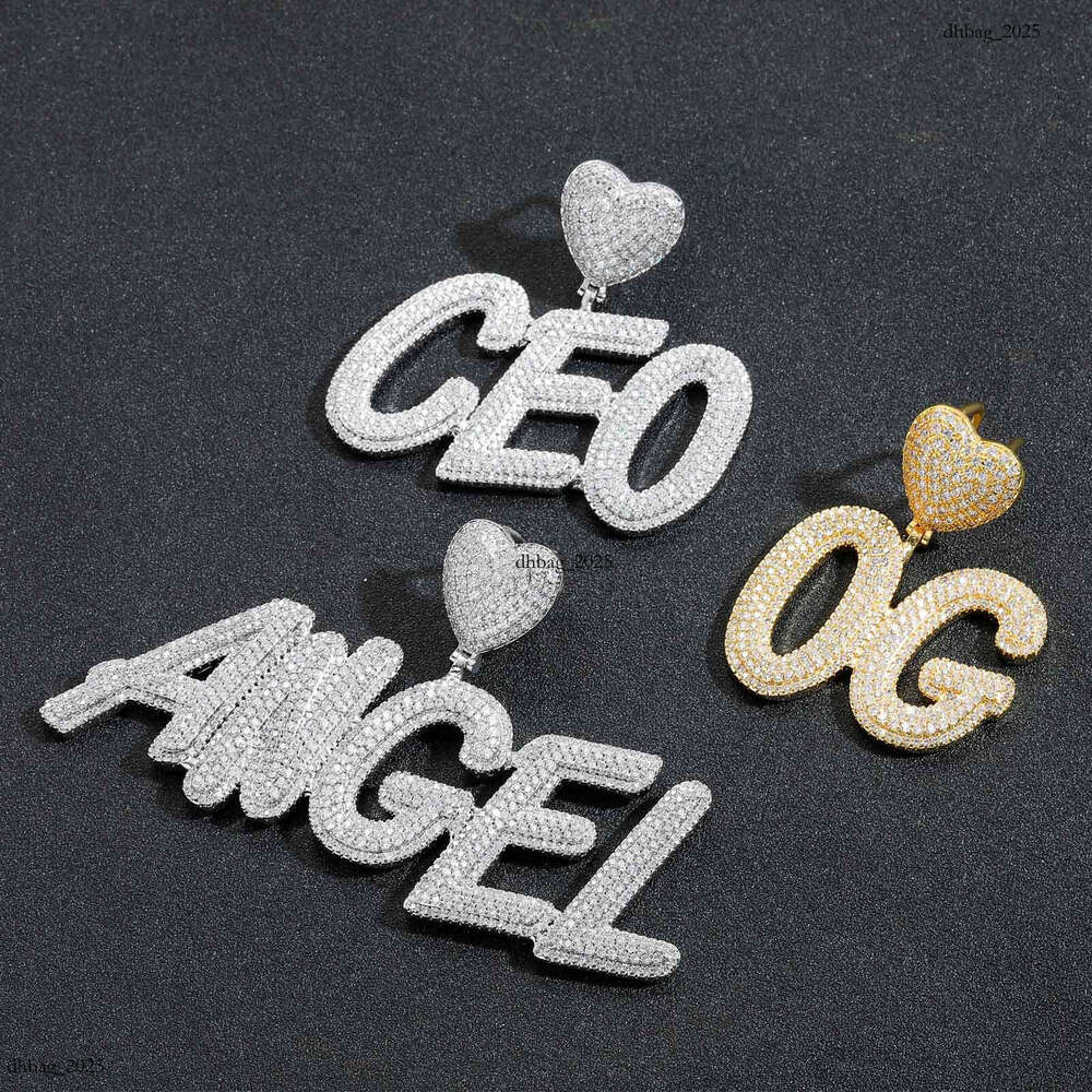 New Heart Buckle Fat Body Letter Pendant Splicing Custom DIY Unisex Hip Hop Trendy Accessories