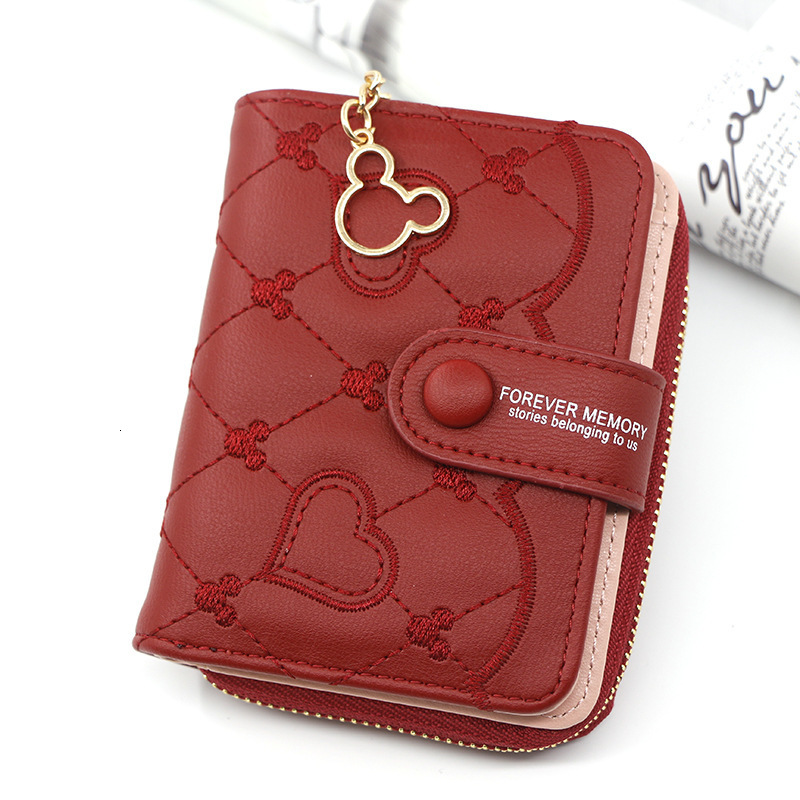 Unique Women's Luxury Bag Short Zipper Buckle Wallet Handbag Coin Purse Heart-shaped Women's Card Holder Wholesale
