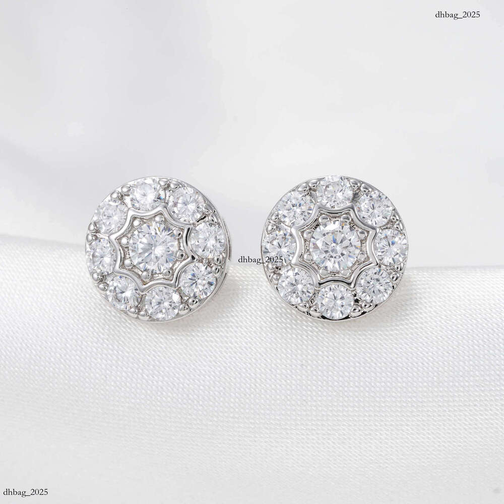 Jewelry Style Sier Moissanite Classic Round Earrings Men and Women Versatile