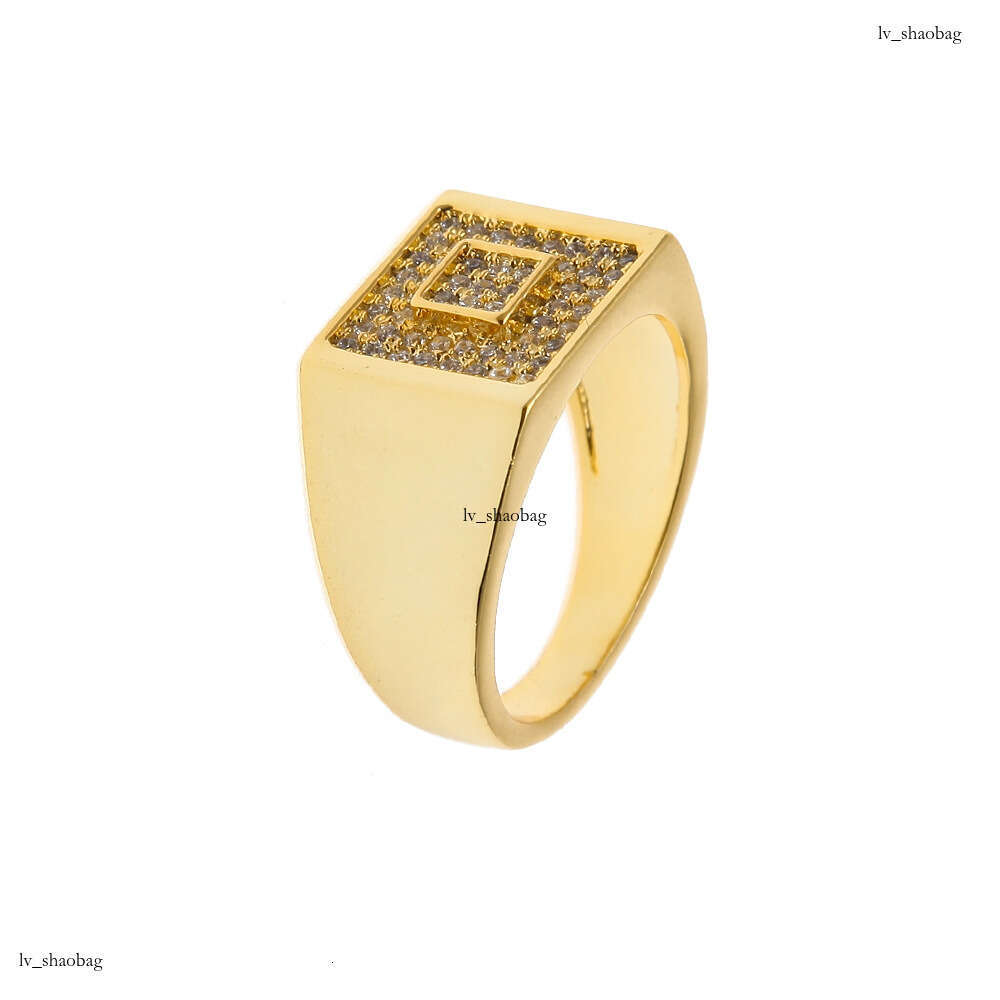 Hip-Hop Zirconia Unisex Geometric Ring Trendy Jewelry