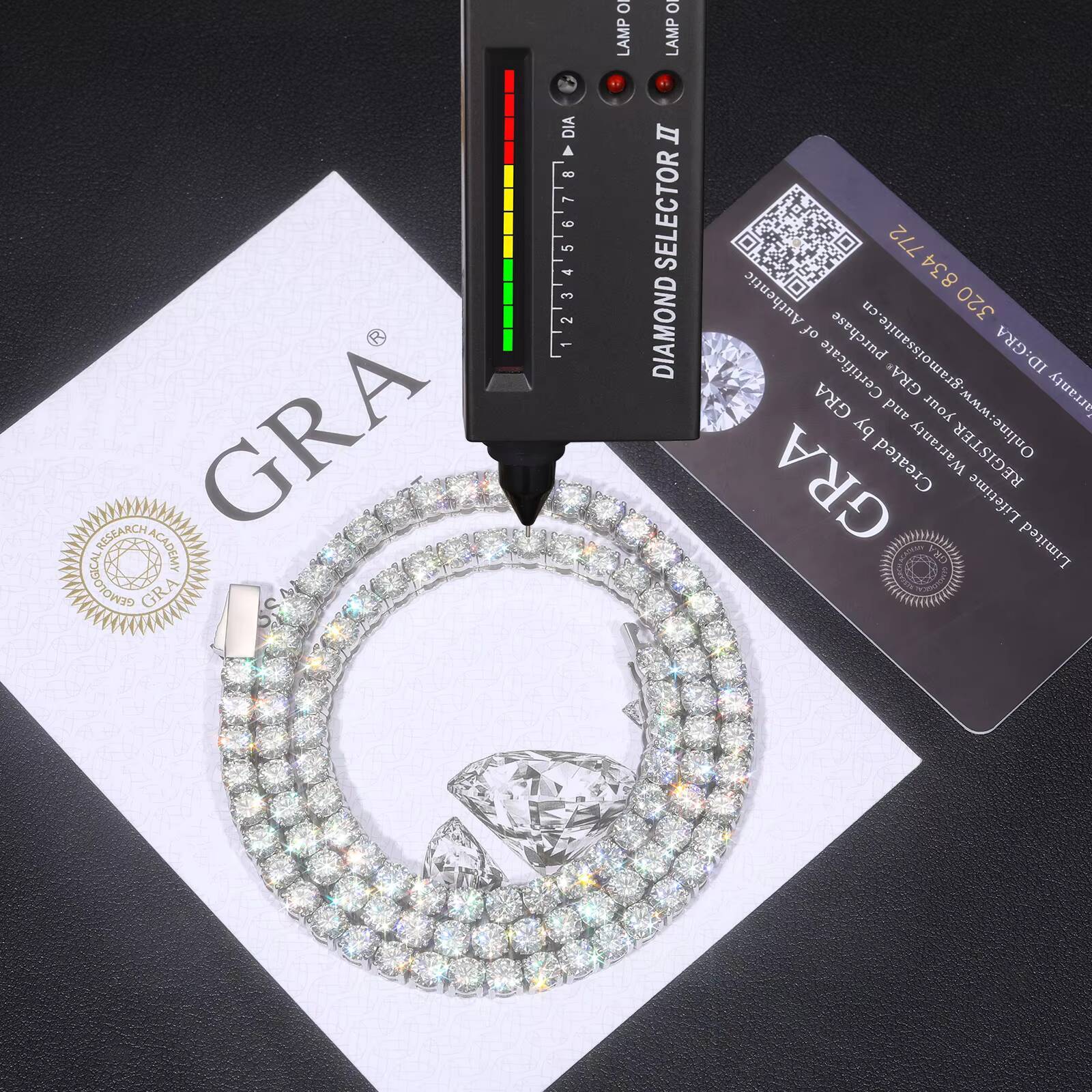 Non Tarnish Waterproof Jewelry PVD Gold Plated Stainless Steel VVS Moissanite Diamond Classic Tennis Bracelet Chain Necklace